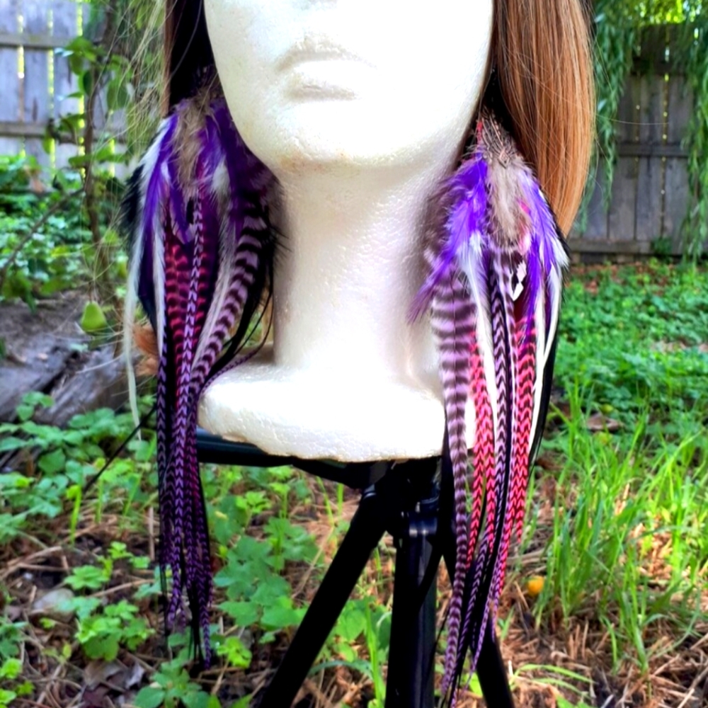 Handmade feather earrings